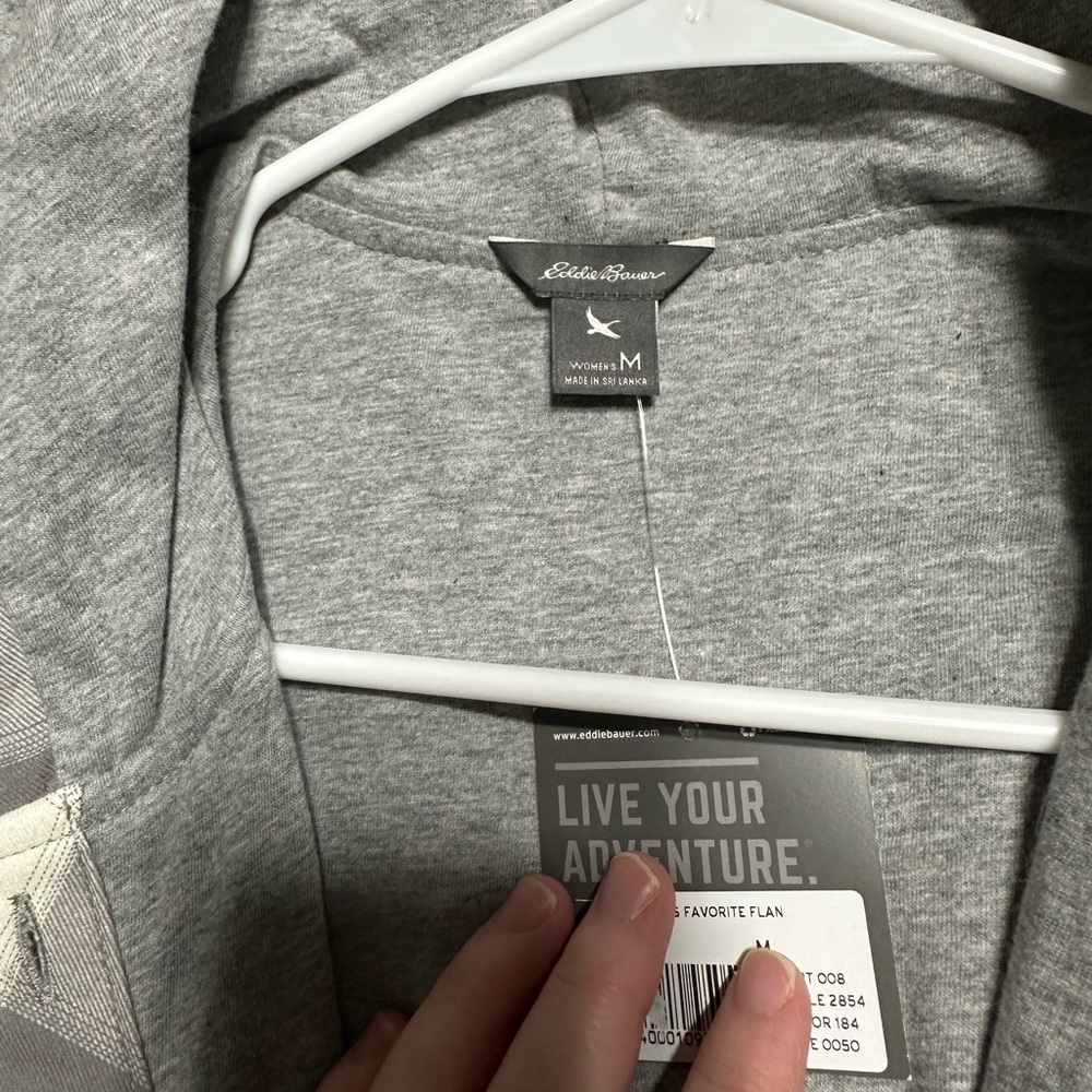 Gray Eddie Beaur button down with hood size medium. NWT